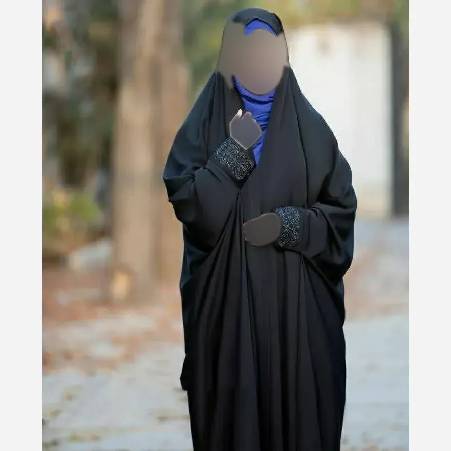 چادر دانشجویی کن کن ندا مروارید مشکی سایز 150 تا 170
