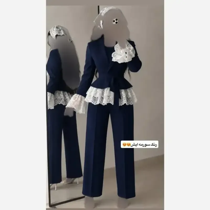 کت و شلوار عروسکی دانتل جنس مازراتی اعلا قد کت 70 و شلوار 100 سایز 36 تا 46