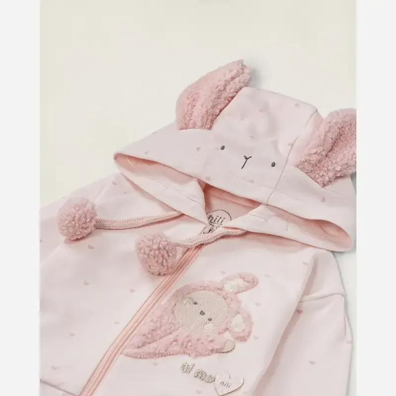 ست سه تیکه دخترانه طرح میفی شامل سوییشرت کلاه دار زیر دکمه و شلوار