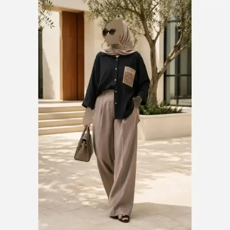 ست شومیز و شلوار لایرا سایز فری سایز 40 تا 50 درجه یک