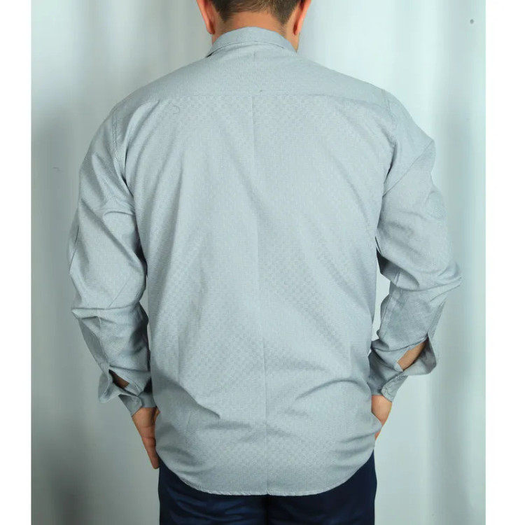پیراهن مردانه آستین بلند تترون ویسکوز دو جیب چهارخانه رگولار فیت